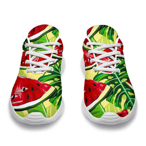 Tropical Leaves Watermelon Pattern Print Sport Shoes GearFrost