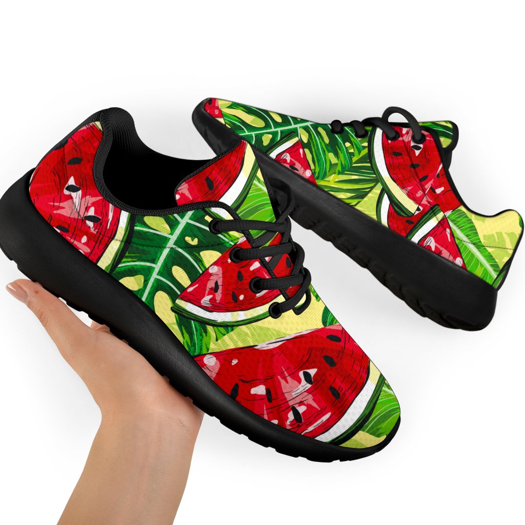 Tropical Leaves Watermelon Pattern Print Sport Shoes GearFrost