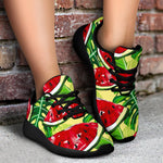 Tropical Leaves Watermelon Pattern Print Sport Shoes GearFrost