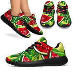 Tropical Leaves Watermelon Pattern Print Sport Shoes GearFrost