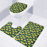 Tropical Lemon Pattern Print 3 Piece Bath Mat Set