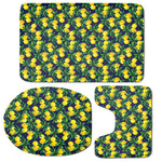 Tropical Lemon Pattern Print 3 Piece Bath Mat Set