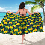 Tropical Lemon Pattern Print Beach Sarong Wrap