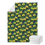 Tropical Lemon Pattern Print Blanket