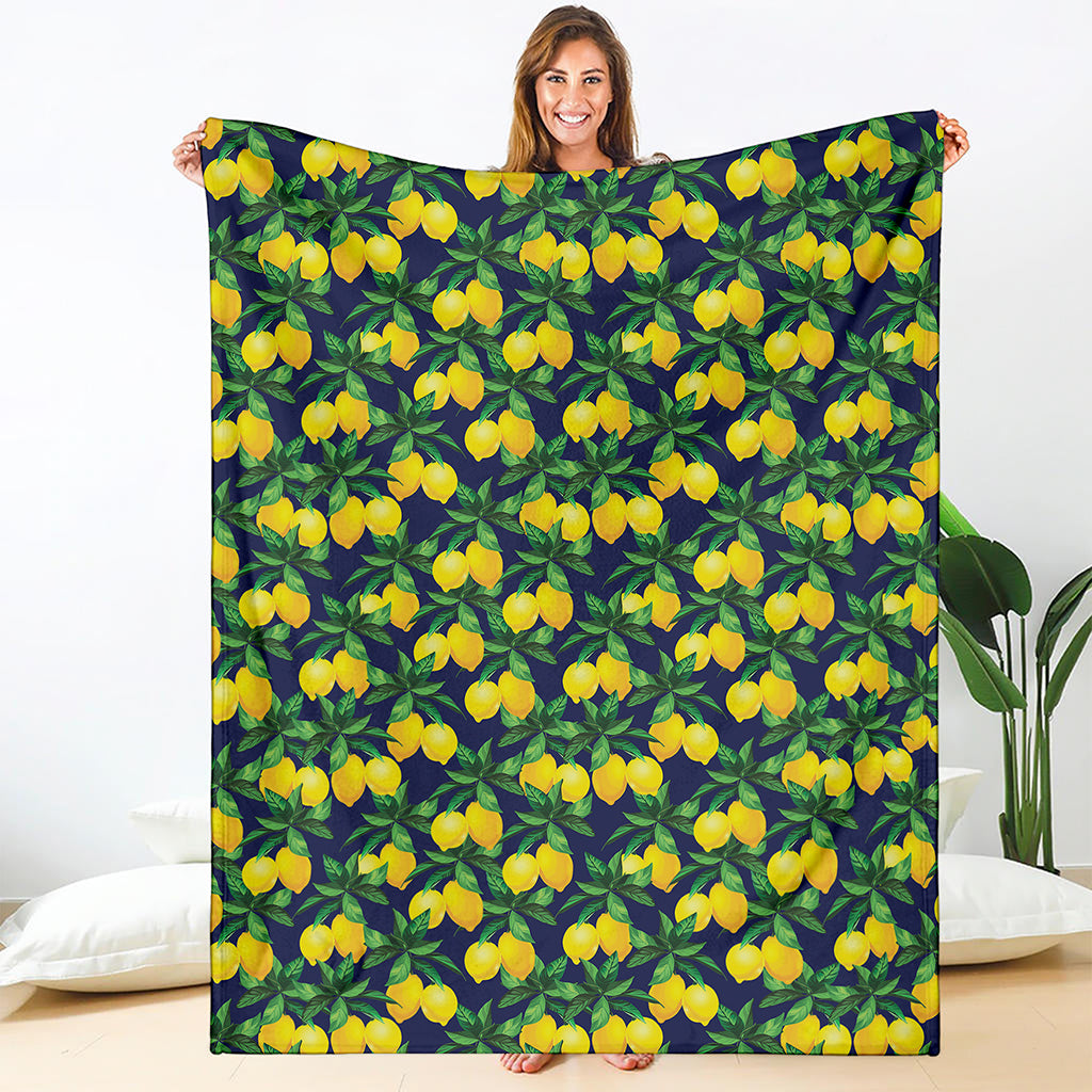 Tropical Lemon Pattern Print Blanket