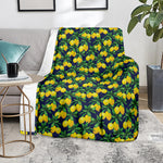 Tropical Lemon Pattern Print Blanket