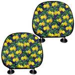 Tropical Lemon Pattern Print Car Headrest Covers