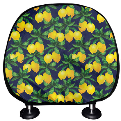 Tropical Lemon Pattern Print Car Headrest Covers