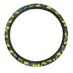 Tropical Lemon Pattern Print Car Steering Wheel Cover