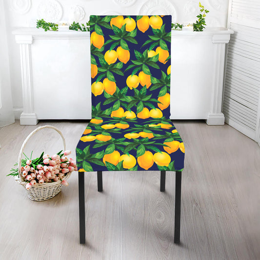 Tropical Lemon Pattern Print Dining Chair Slipcover