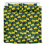 Tropical Lemon Pattern Print Duvet Cover Bedding Set