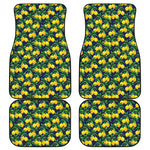 Tropical Lemon Pattern Print Front and Back Car Floor Mats