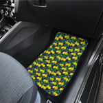 Tropical Lemon Pattern Print Front and Back Car Floor Mats
