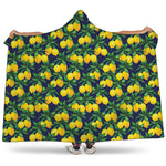 Tropical Lemon Pattern Print Hooded Blanket
