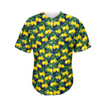 Tropical Lemon Pattern Print Men's Baseball Jersey