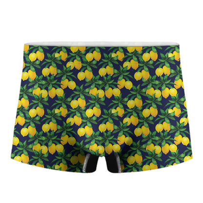 Tropical Lemon Pattern Print Men's Boxer Briefs