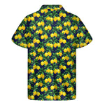 Tropical Lemon Pattern Print Men's Short Sleeve Shirt