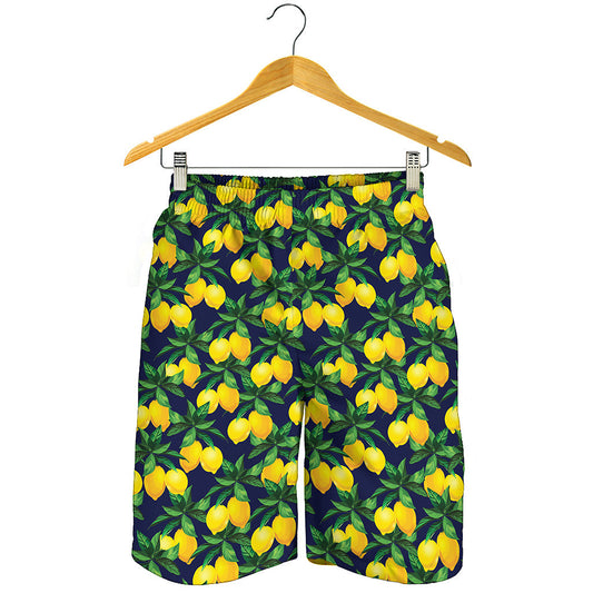 Tropical Lemon Pattern Print Men's Shorts