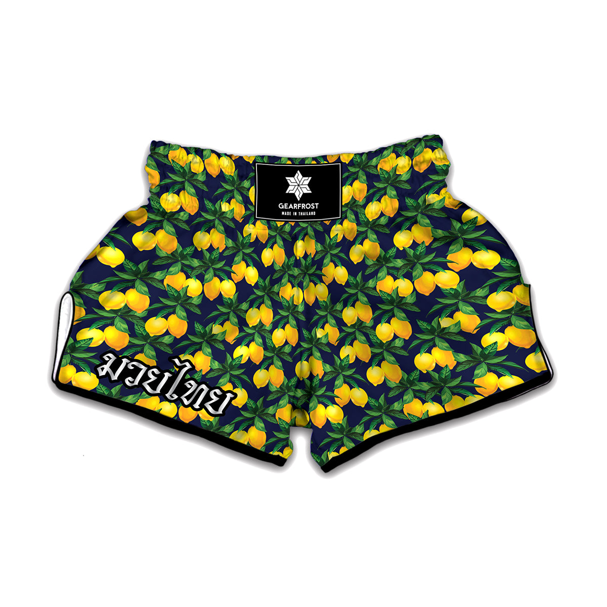 Tropical Lemon Pattern Print Muay Thai Boxing Shorts