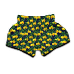 Tropical Lemon Pattern Print Muay Thai Boxing Shorts