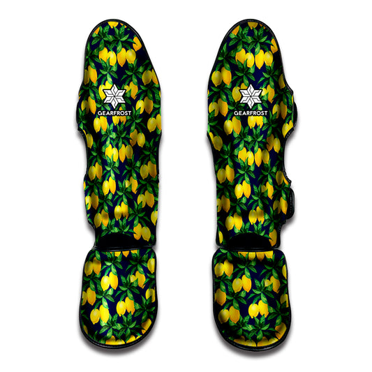 Tropical Lemon Pattern Print Muay Thai Shin Guard