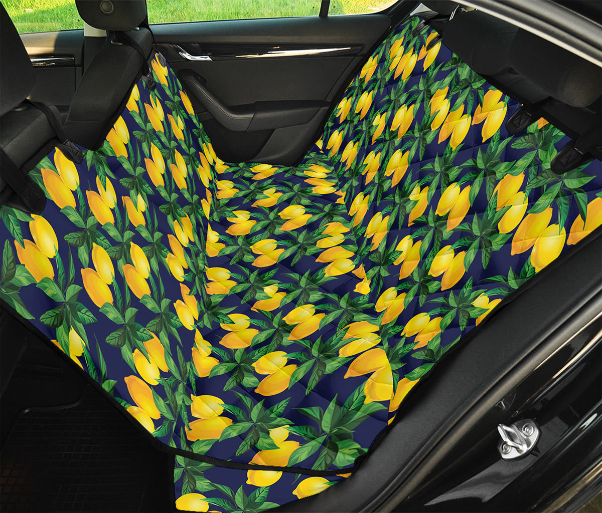 Tropical Lemon Pattern Print Pet Car Back Seat Cover