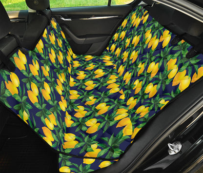 Tropical Lemon Pattern Print Pet Car Back Seat Cover