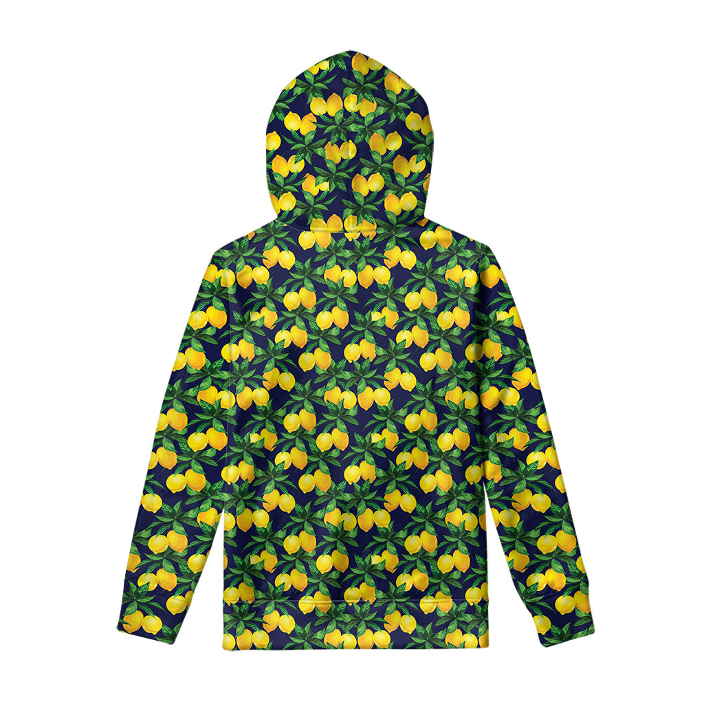 Tropical Lemon Pattern Print Pullover Hoodie
