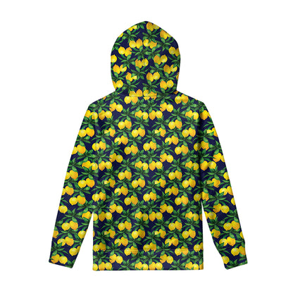 Tropical Lemon Pattern Print Pullover Hoodie