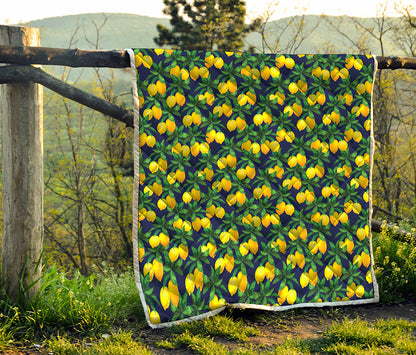 Tropical Lemon Pattern Print Quilt