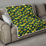 Tropical Lemon Pattern Print Quilt