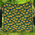 Tropical Lemon Pattern Print Quilt