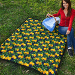 Tropical Lemon Pattern Print Quilt
