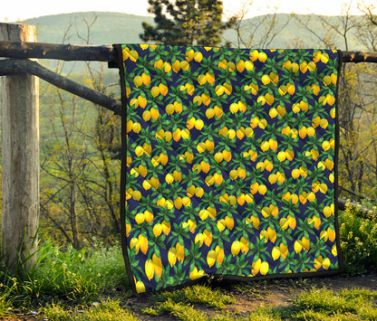 Tropical Lemon Pattern Print Quilt