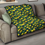 Tropical Lemon Pattern Print Quilt
