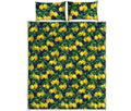 Tropical Lemon Pattern Print Quilt Bed Set