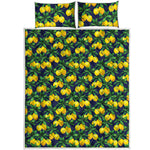 Tropical Lemon Pattern Print Quilt Bed Set