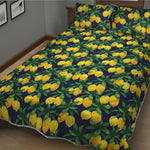 Tropical Lemon Pattern Print Quilt Bed Set
