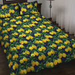 Tropical Lemon Pattern Print Quilt Bed Set