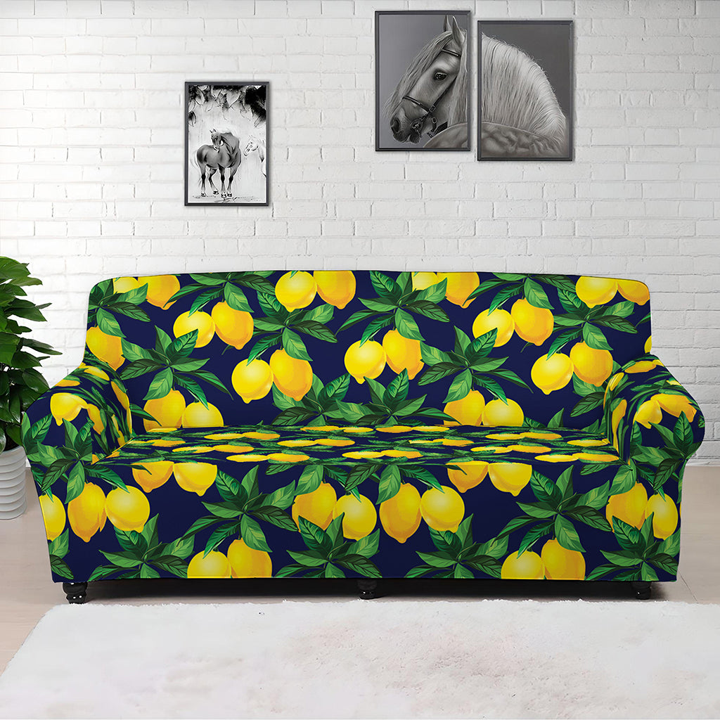 Tropical Lemon Pattern Print Sofa Cover