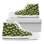 Tropical Lemon Pattern Print White High Top Shoes
