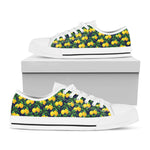 Tropical Lemon Pattern Print White Low Top Shoes