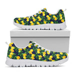 Tropical Lemon Pattern Print White Sneakers