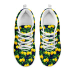 Tropical Lemon Pattern Print White Sneakers