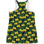 Tropical Lemon Pattern Print Women's Racerback Tank Top