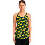 Tropical Lemon Pattern Print Women's Racerback Tank Top