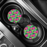 Tropical Lotus Pattern Print Car Coasters