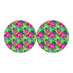 Tropical Lotus Pattern Print Car Coasters