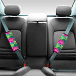 Tropical Lotus Pattern Print Car Seat Belt Covers