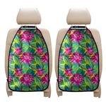 Tropical Lotus Pattern Print Car Seat Organizers